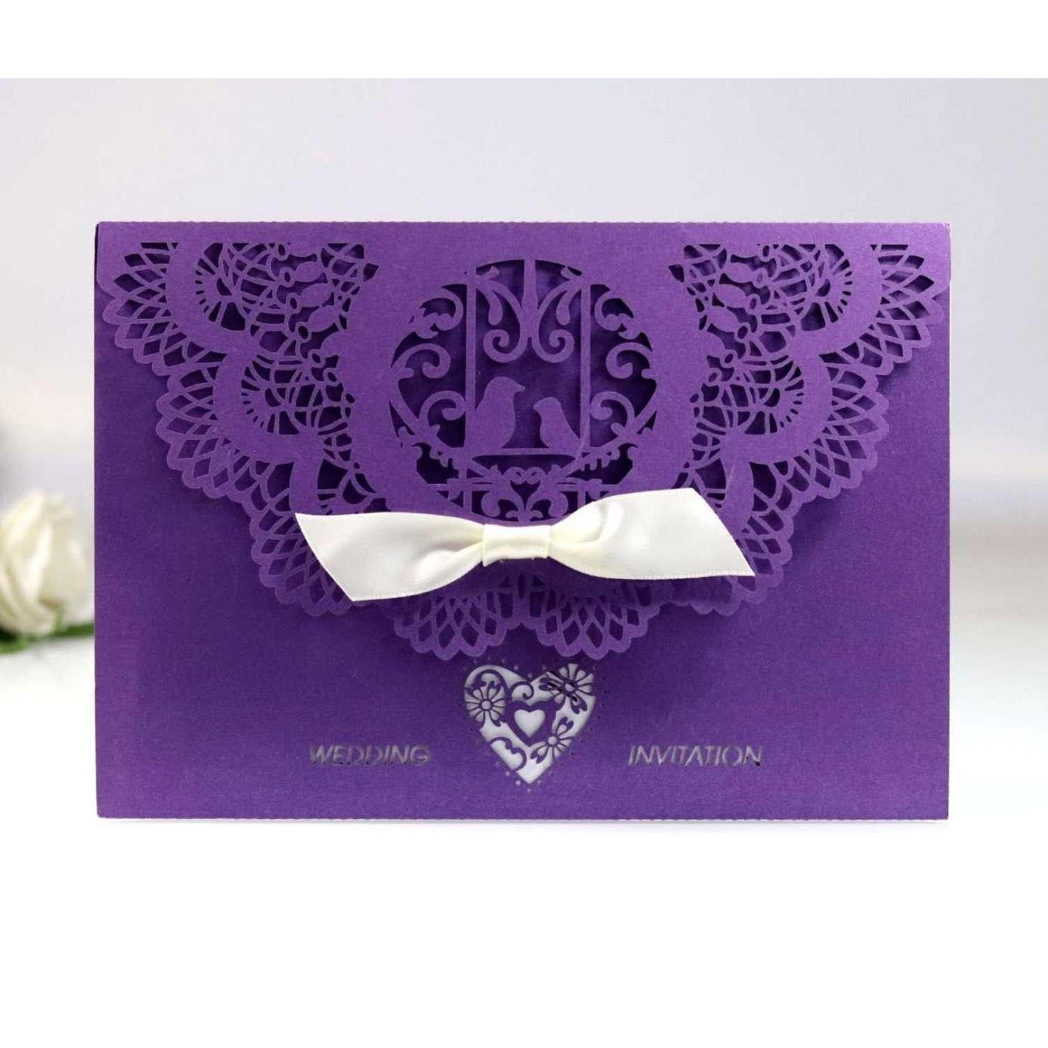 Pocket Invitation Laser Cut Paper Wedding Decoration Graduation Greeting Card